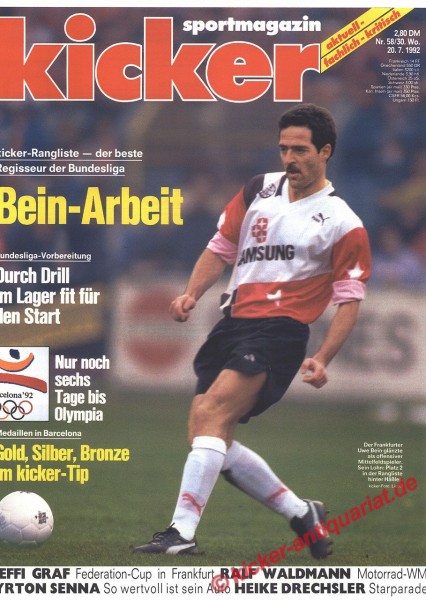 Kicker Sportmagazin Nr. 58, 20.7.1992 bis 26.7.1992